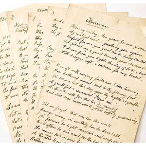 C1880s Ilmenau Poem Draft OOAK Hand Written Poet Wilhelm Klepser Signed E88L